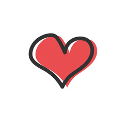 Heart isolated on a white background. Love concept. Valentine's Day. Vector illustration
