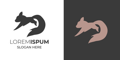 Vector squirrel silhouette view side for retro logos, emblems, badges, labels template vintage design element. Isolated for t shirt .Squirrel logo template vector illustration vintage minimal retro  1