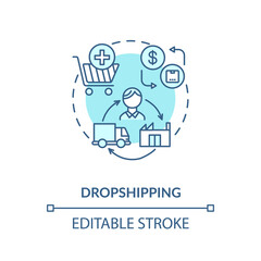 Dropshipping concept icon. Transportation service, small entrepreneurship idea thin line illustration. Modern business model. Vector isolated outline RGB color drawing. Editable stroke