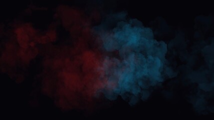 blue and red smoke on black background