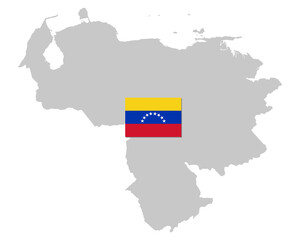Fahne und Landkarte von Venezuela