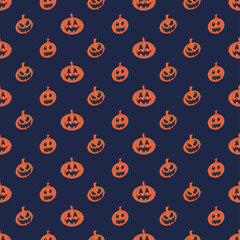 Pumpkin seamless pattern background, Halloween seamless background, vector.