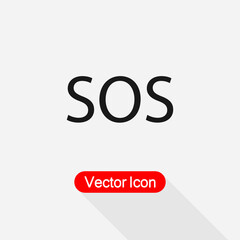 SOS Marker Icon SOS Icon Vector Illustration Eps10