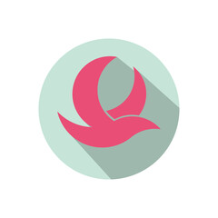 origami vector icon single cyan color