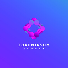 Colorful circle technology logo design