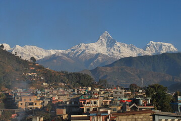 Fototapeta na wymiar Mount Machhapuchhre, Pokhara, Nepal