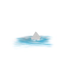 Gray paper boat Floating on water