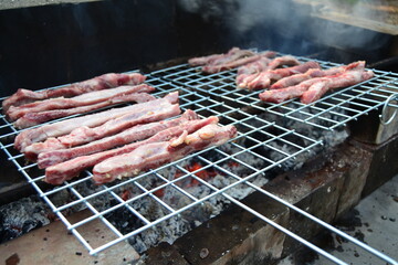 grilled meat on the grill