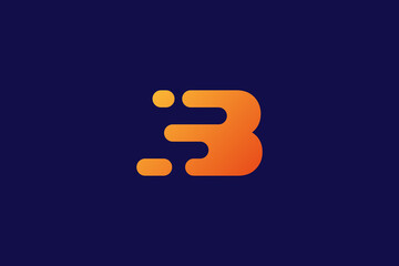 B logo design . modern B logo with orange gradient . vector illustration