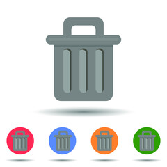 Flat illustration of trash bin icon vector logo isolated on background