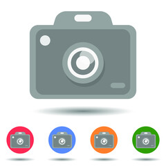Camera DSLR icon vector logo isolated on background