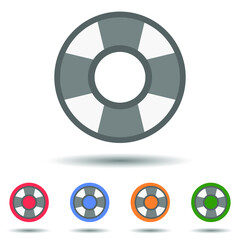 Lifebuoy icon vector logo isolated on background