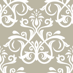 Orient vector classic white pattern. Seamless abstract background with vintage elements. Orient white background. Ornament for wallpaper and packaging