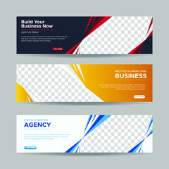 Vector abstract design banner web template. collection of horizontal business ad banner. vector illustration