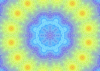 Abstract multicolor concentric mosaic pattern