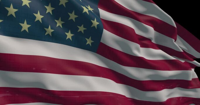4K / HD Wavy Hyper Detailed US United States of America Flag Loop