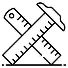 
Editable tool for measuring or calculating length, ruler in modern style 
