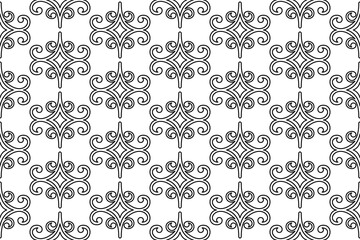 Seamless vector black and white ornament. Modern background. Geometric modern pattern