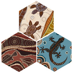 Ornament in the style of Australian aborigines.