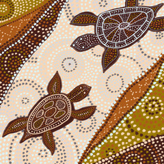 Ornament in the style of Australian aborigines. - 375157563