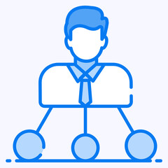 
Human avatar with a network of nodes commemorating personal contacts icon in 
style 
