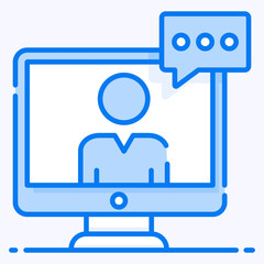 
A conference for discussion or training, webinar icon 
