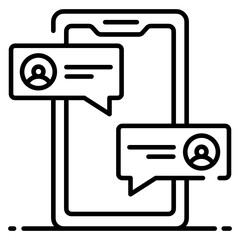 
Speech bubble with mobile conceptualizing chat vector, icon
