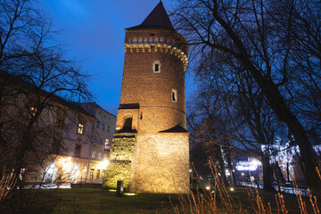 Fototapeta na wymiar Pasamoniki Tower in Krakow