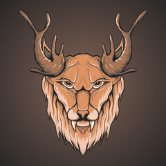 mythical lion vector art illustration