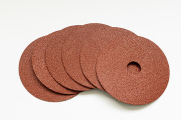round sandpaper set with white background