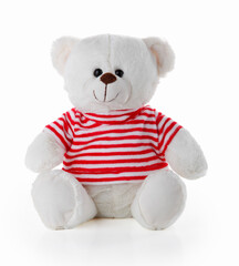 A teddy bear doll on a white background