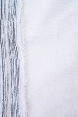 Fabric backdrop White linen canvas crumpled natural cotton fabric Natural linen top view  background  Organic Eco textiles White Fabric texture