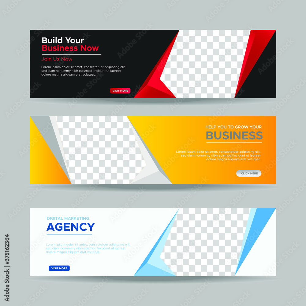 Wall mural vector abstract design banner web template. collection of horizontal business ad banner. vector illu