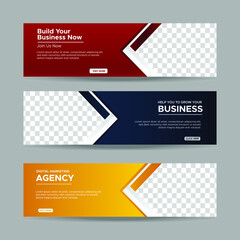 Vector abstract design banner web template. collection of horizontal business ad banner. vector illustration