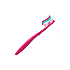 Toothbrush with paste. Dental and oral hygiene. Vector illustration in a flat style isolated on a white background
