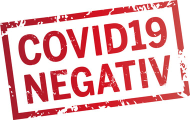 roter Stempel Covid19 test negativ