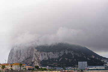 Photo of The Rock of Gibraltar during a cloudy day. 