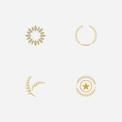 Agriculture wheat  logo vector