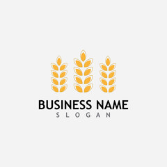 Obraz premium Agriculture wheat logo vector