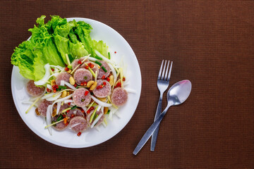 Fermented pork spicy Thai food