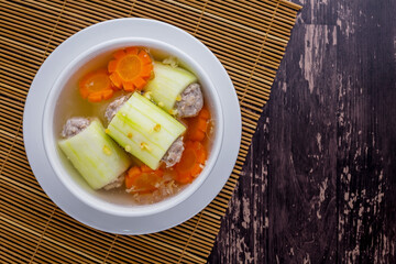 Stuffed cucumber soup