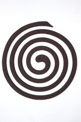 Mosquito repellent coil anti mosquito isolated on white background closeup