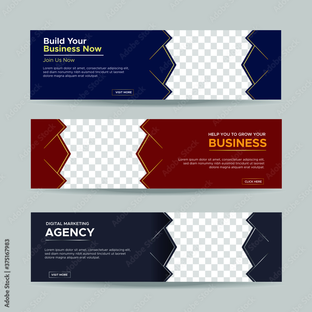 Wall mural vector abstract design banner web template. collection of horizontal business ad banner. vector illu