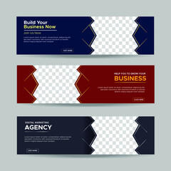 Vector abstract design banner web template. collection of horizontal business ad banner. vector illustration