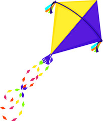 Fototapeta na wymiar Vector Illustration of a Colorful Flying Kite Toy