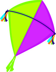 Vector Illustration of a Colorful Flying Kite Toy
