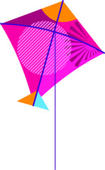 Vector Illustration of a Colorful Flying Kite Toy