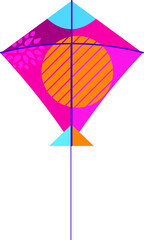 Vector Illustration of a Colorful Flying Kite Toy