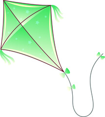 Vector Illustration of a Colorful Flying Kite Toy