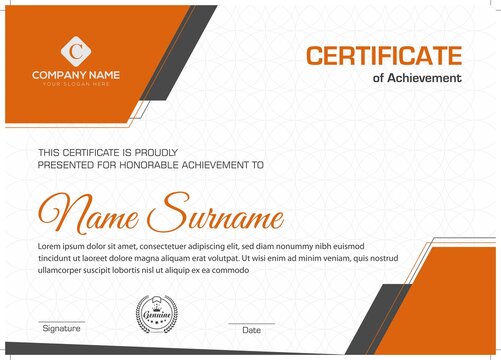 Creative Orange Creative Certificate Design	